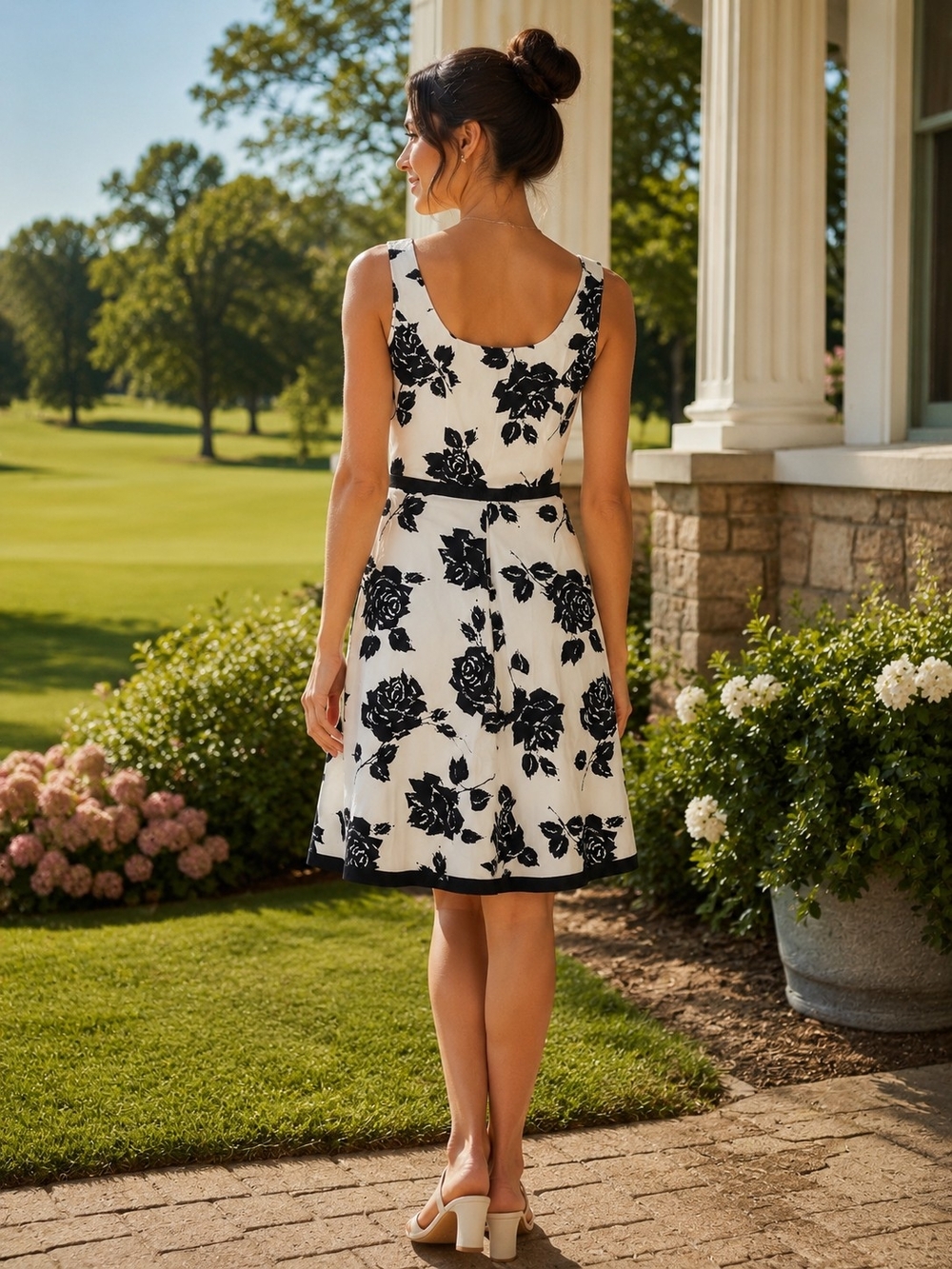 Ann Taylor White Dress with Black Floral Print - Picture 13 of 13